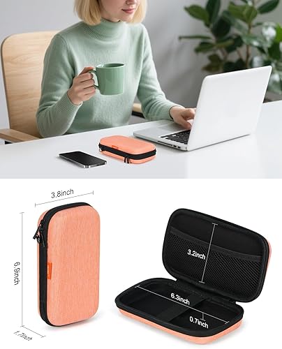 Miniatura 9 de GLCON Funda rígida de EVA de protección portátil para batería externa teléfono celular GPS disco duro cable de carga USB bolsillo interior de malla