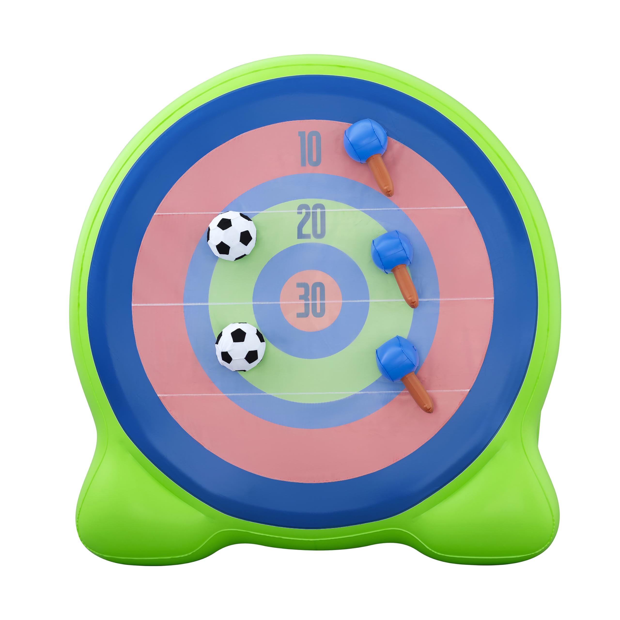 Bestway Fußball-Dartscheibe Backyard Bullseye 157x107x157 cm – Aufblasbares Outdoor Wurfspiel mit Klett-Fußball & Axtwurf, stabile Wasserkammer, Robustes PVC, inkl. 2 Fußbälle + 2 Äxte, ab 6 Jahre