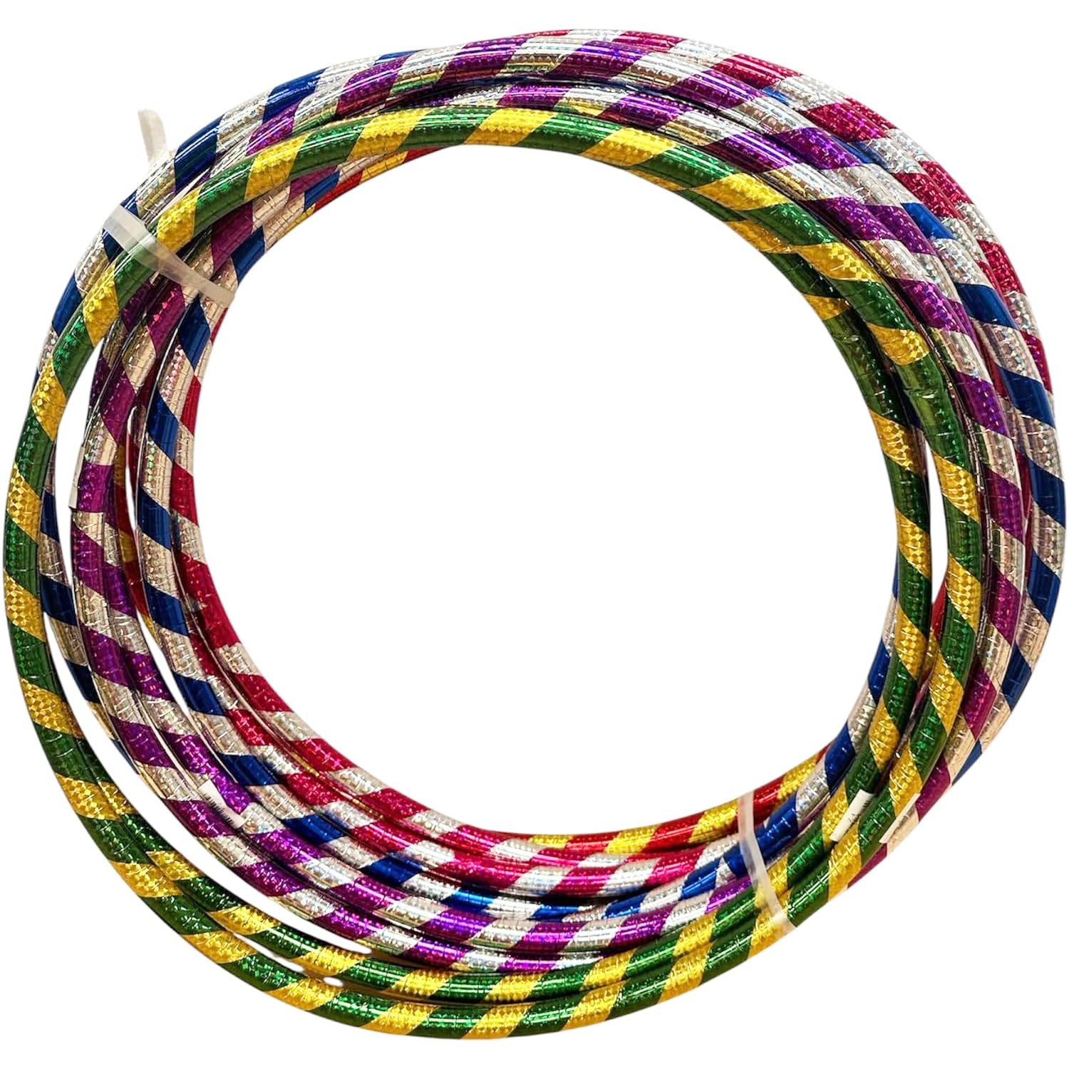 Hula Hoop – Multicolor Glitter Lightweight Plastic Fitness Ring – 45cm, 55cm, 65cm, 75cm – Ideal for Exercise, Weight Loss, Dance & Party Games (15, Small 45cm)