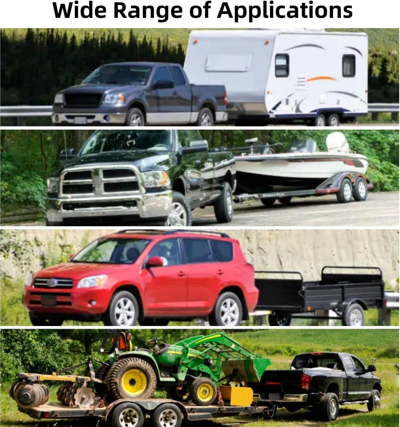 Adjustable Trailer Hitch for Trucks, 2" Receiver with 6" Drop/Rise, 2"& 2-5/16" Balls, 20,000 LBS GTW, Anti-Theft Pin, Black