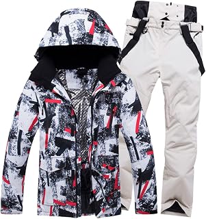 Traje de esquí para hombre, cálido, resistente al viento, impermeable, para deportes al aire libre, chaqueta de nieve, pantalones de esquí, chaqueta de snowboard