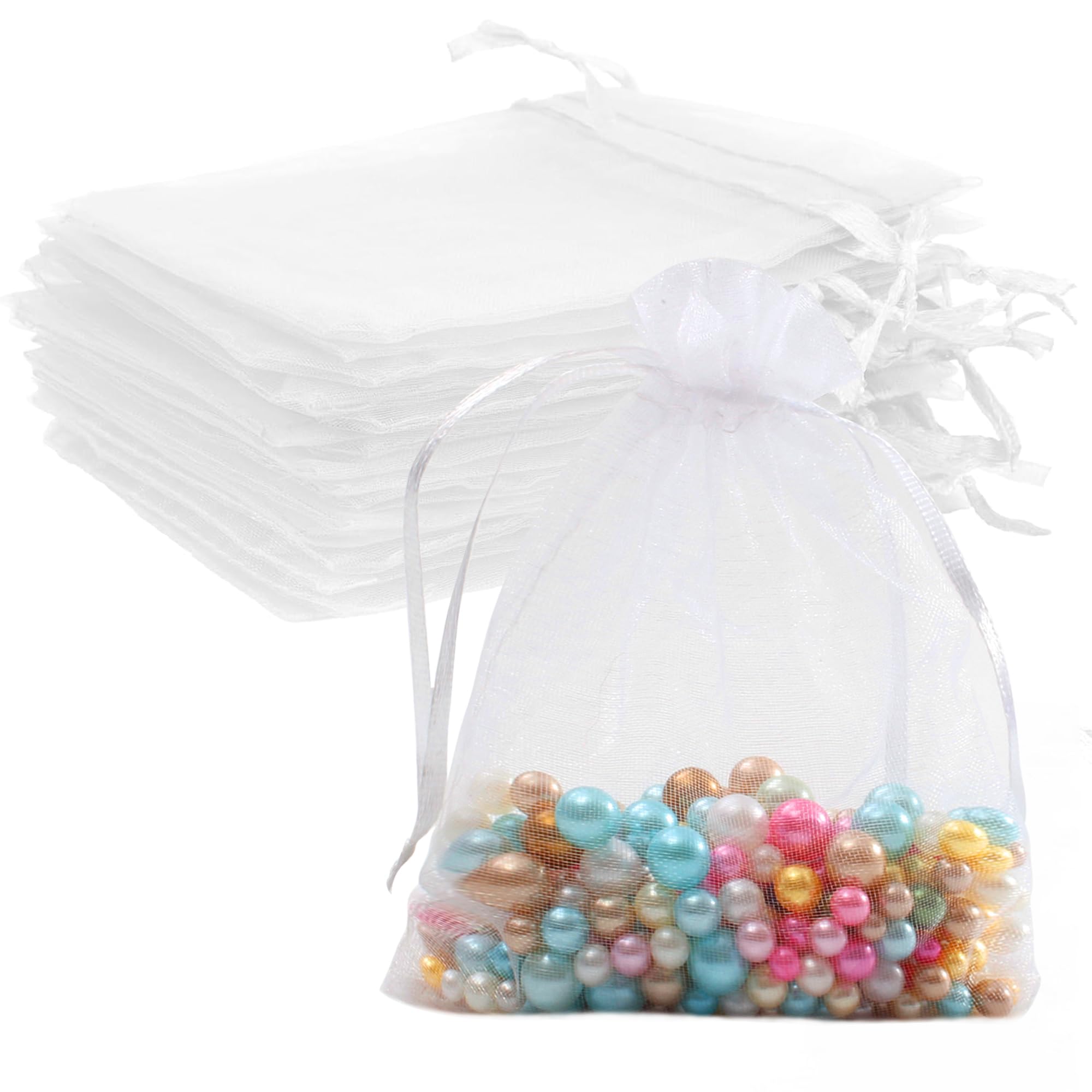 Organza Drawstring Gift Bags, Set of 50