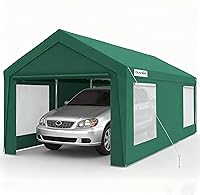 Vista 14 de Quictent Toldo de Cochera Resistente de 10x20 pies Carpa Galvanizada para Automóvil Refugio de Garaje al Aire Libre para Botes con Estructura Blanco
