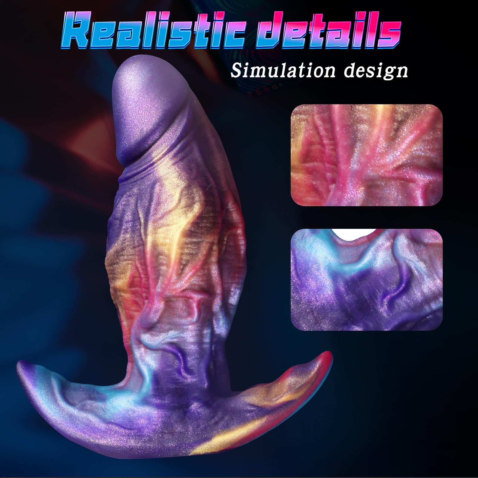 AMAZBEE Grande Plug Anale in Silicone Dilatatore Realistico Dildo per Uomo Donna Espansore Vaginale Massaggio Prostatico Sex Toy Indossabile (M,1)
