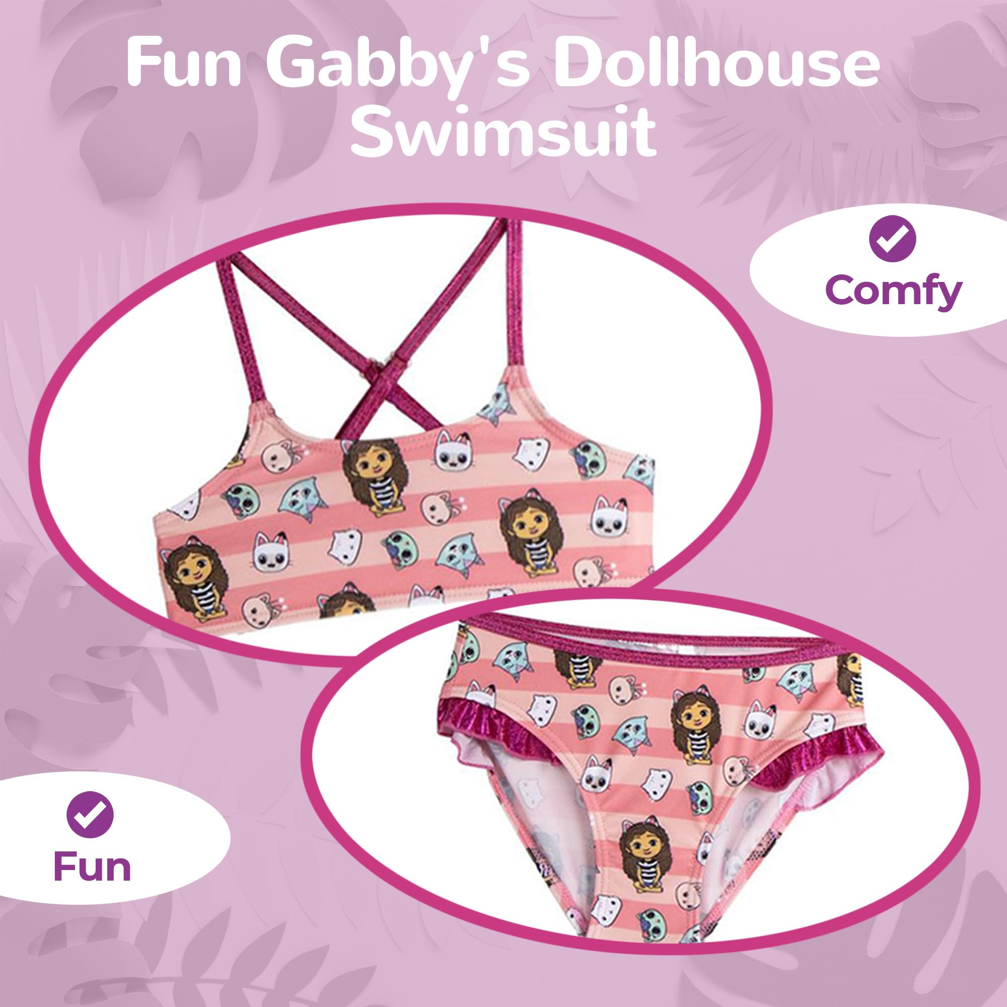 Bikini Fille Gabby’s Dollhouse – Maillot de Bain 2 Pièces Enfant – Léger, Séchage Rapide, Été & Plage