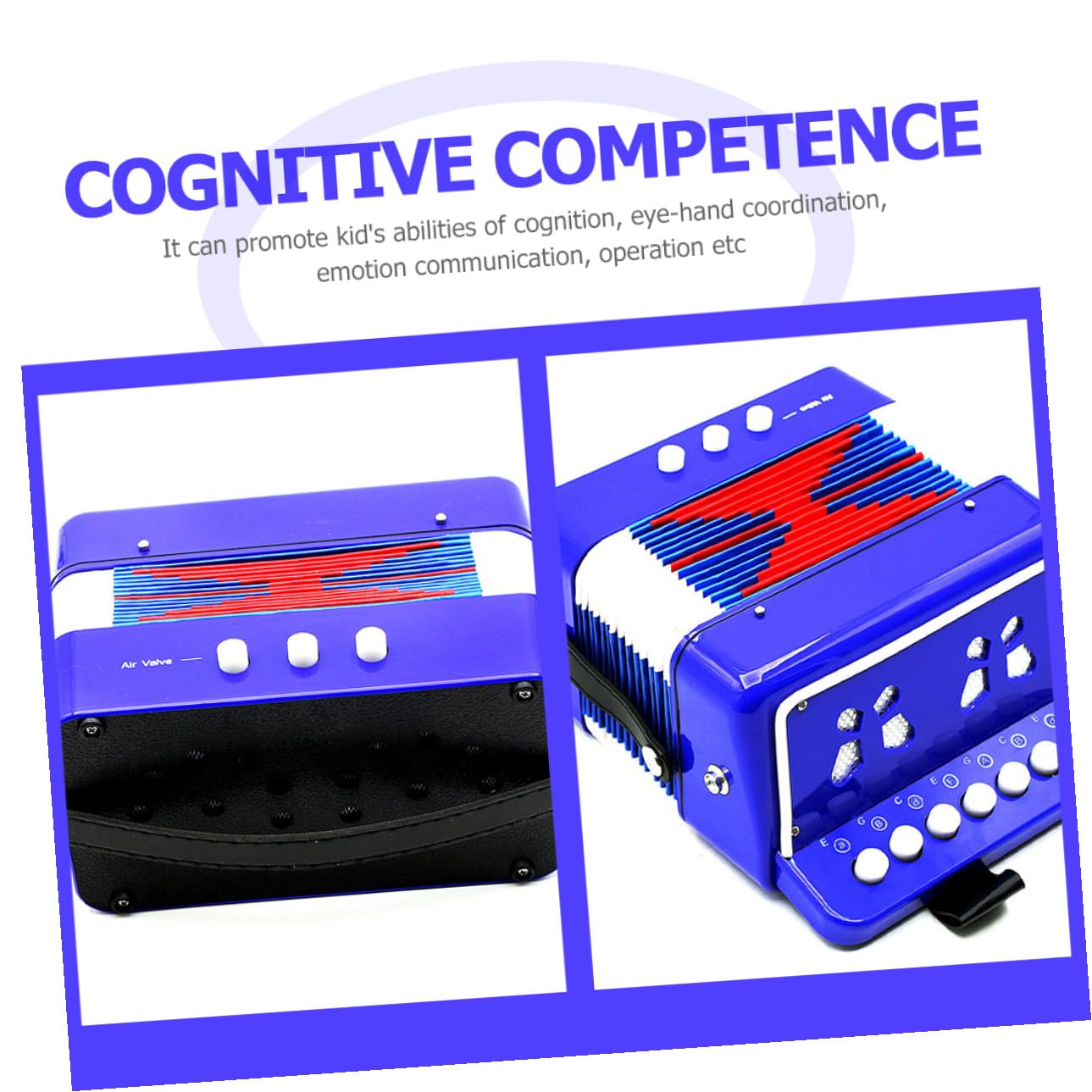 Beaupretty Fisarmonica per Giocattolo Musicale Introduttivo Strumento Educativo per Principianti Organetto Blu Facile da Suonare e Divertente