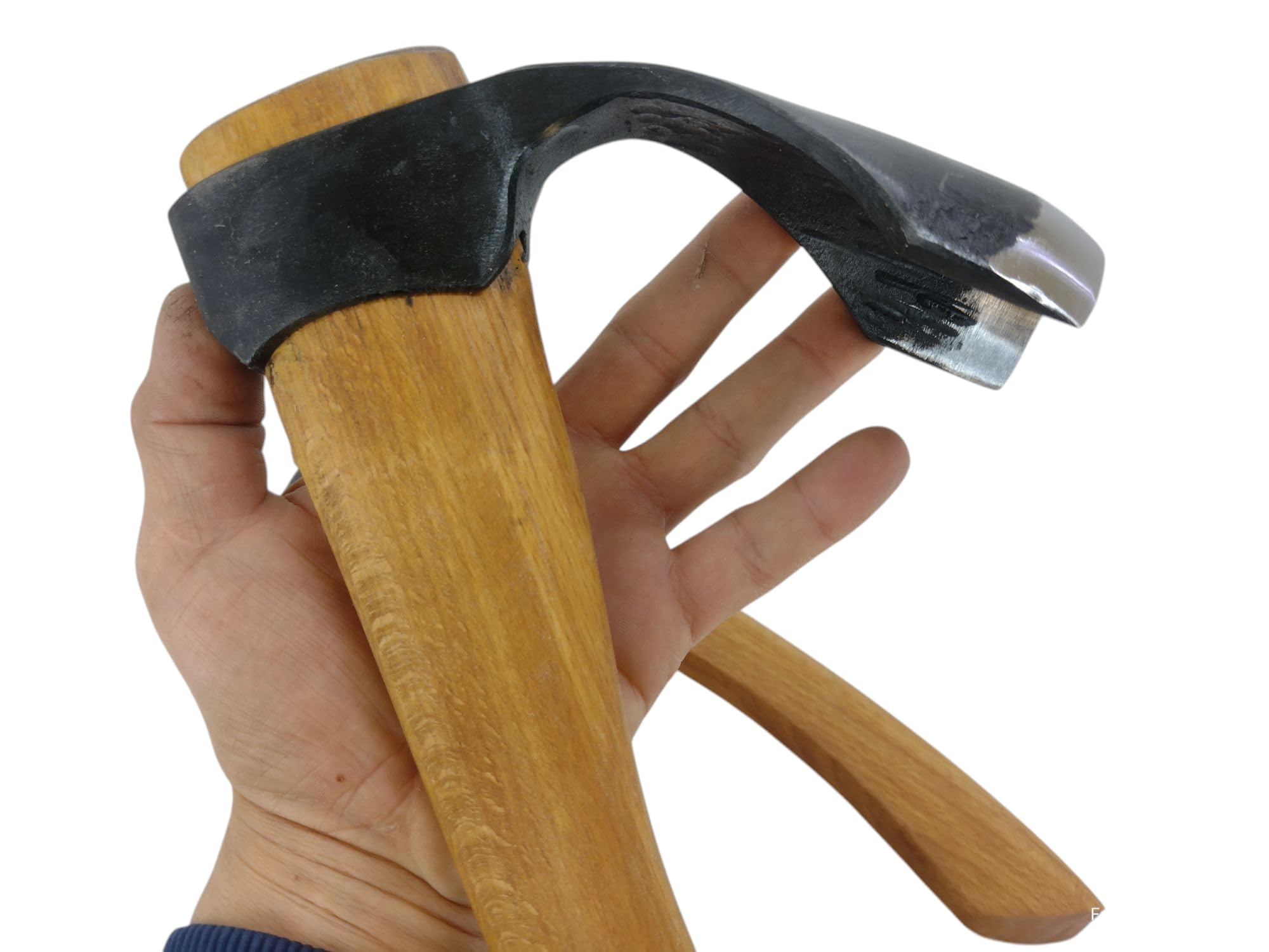 Set aus 2 Holzschnitz- und Holzarbeits-Schalen-Dechseln – Große & Kleine Gebogene Dechsel mit Außenfase