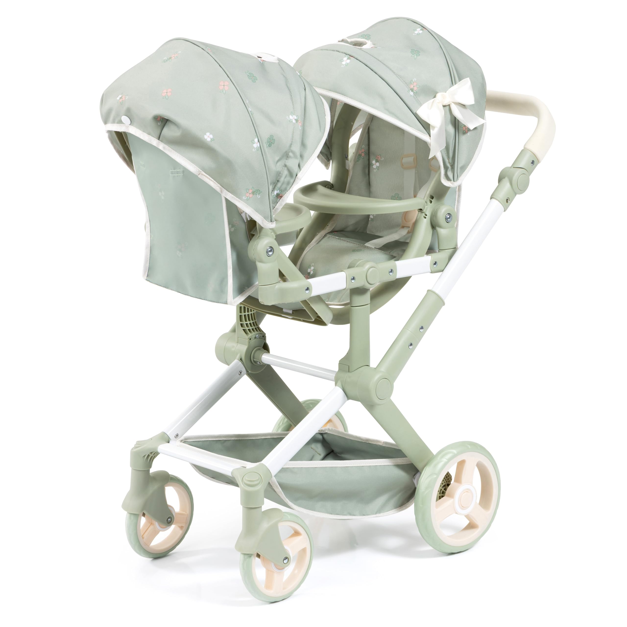 Bayer Design Landau Jumeaux pour Poupée Twin Xeo avec Sac | poussette double, réglable en hauteur, poignée pivotante, roues avant mobiles, panier intégré, sac à bandoulière