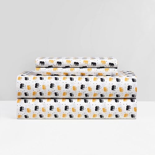 Miniatura 2 de New York & Company Laroi - Juego de sábanas de 3 piezas con diseño de elefante súper suave, incluye 1 encimera, 1 sábana bajera y 1 funda de