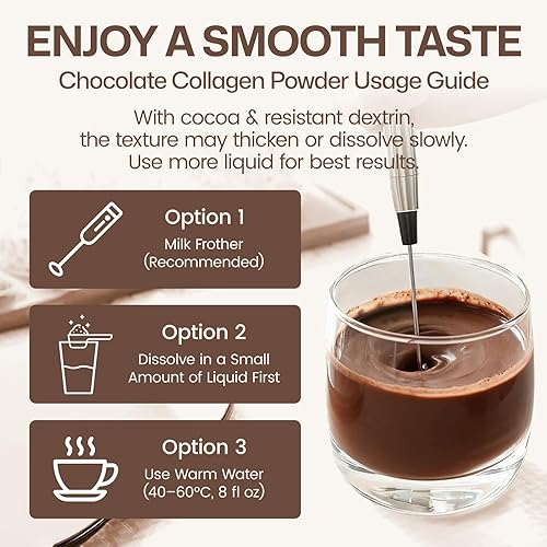 Miniatura 3 de NATURE TARGET Péptidos de colágeno múltiple de chocolate – Colágeno en polvo para mujeres con vitamina C y D3, apoya la piel, el cabello, las uñas