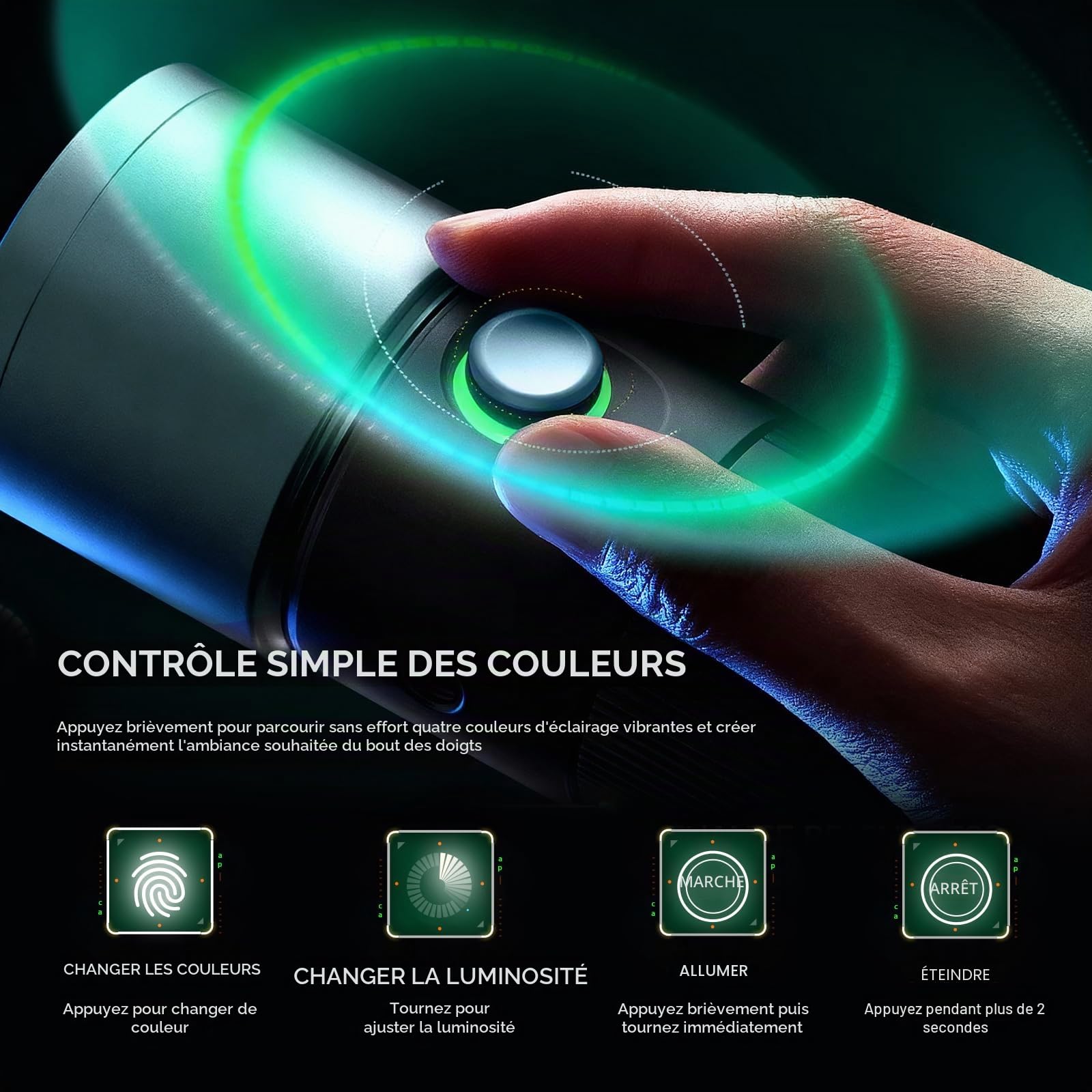 PHOTOOLEX Lampe Torche LED Portable 4 Couleurs avec 20 gobos magnétiques, projecteur Vidéo 8400 mAh, éclairage Studio LED 10W pour la Photo et la création de Contenu. Accessoires