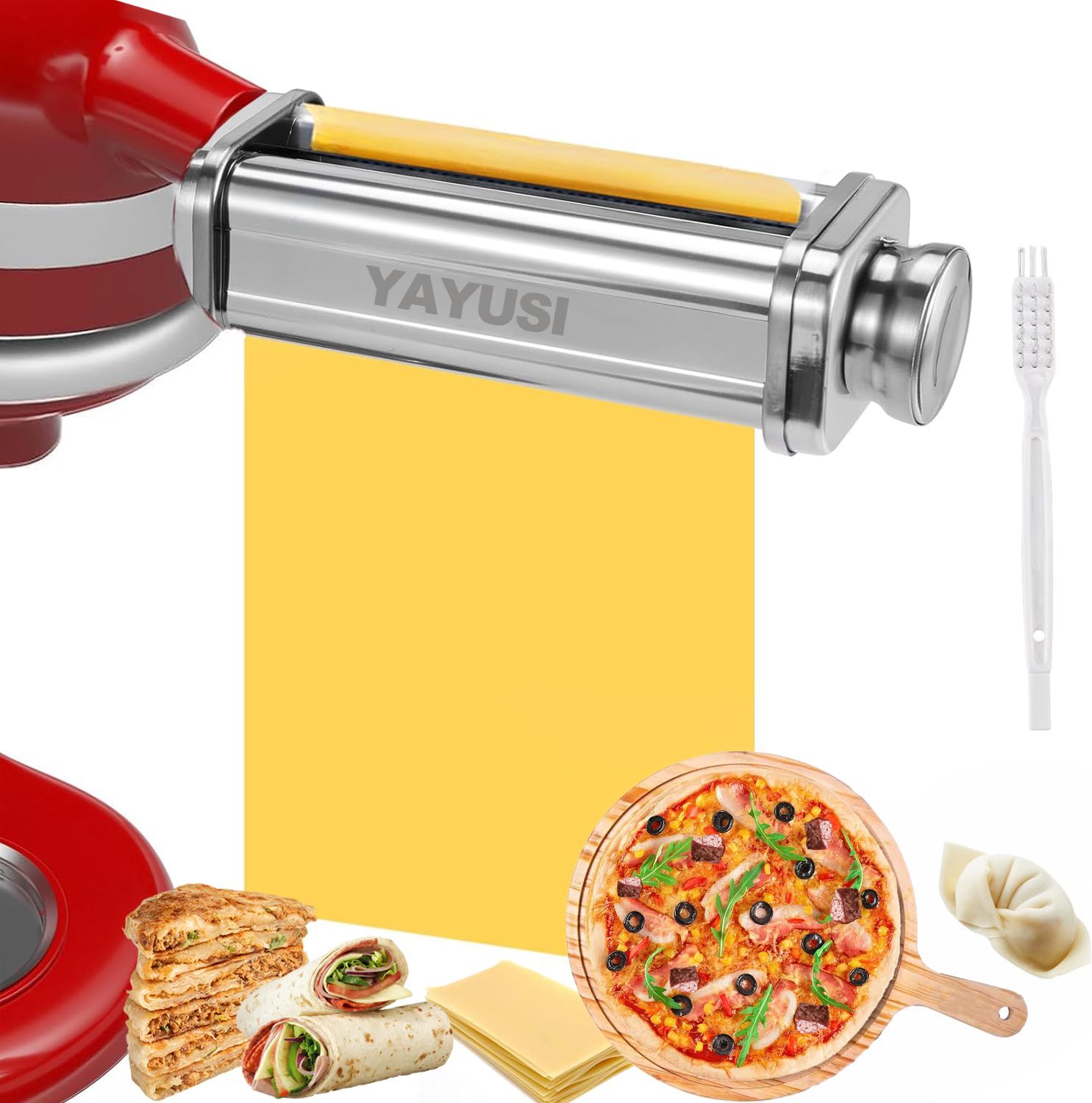 YAYUSI Accesorio De Rodillo De Pasta Para Batidora De Soporte KitchenAid