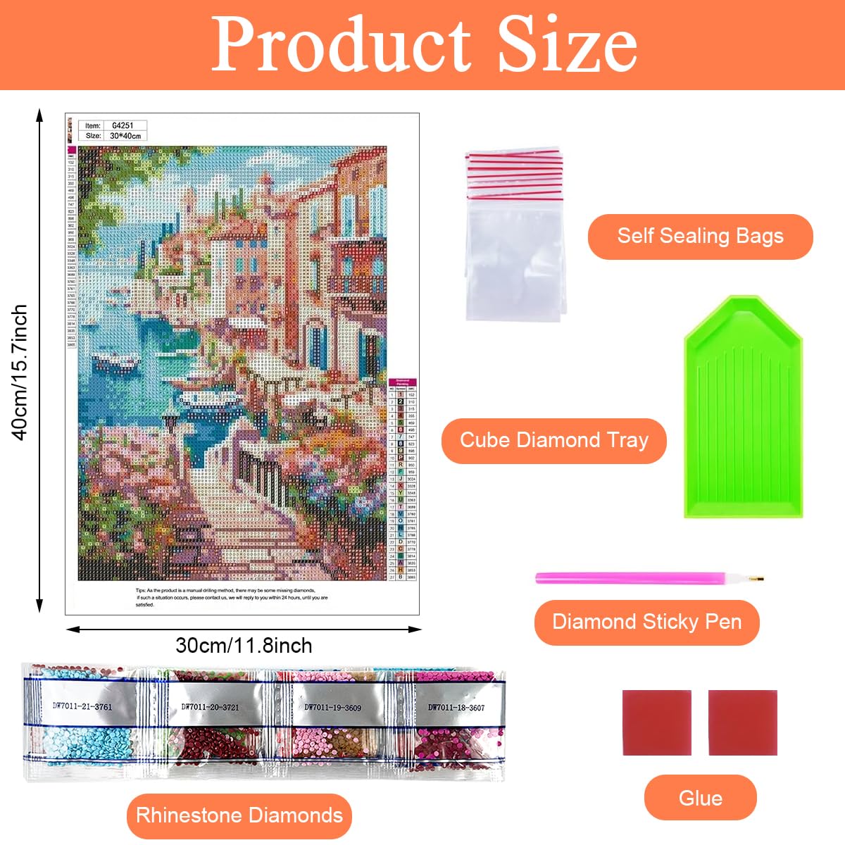 Diamond Painting Kit - Lakeside Town Decor -2 Diamond Painting Kit - Lakeside Town Decor -2