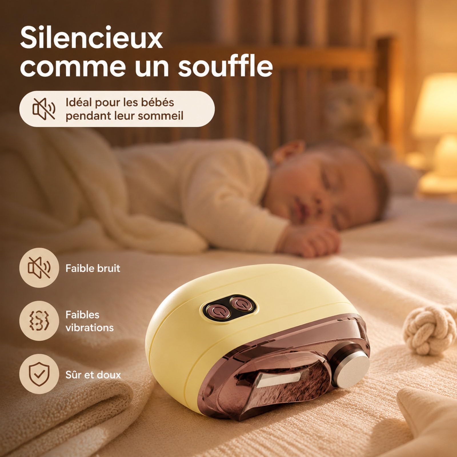 Coupe-ongles électrique 2 en 1 avec polisseur intelligent rotatif，Violet