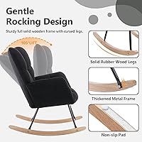 Vista 4 de NIOIIKIT Mecedora tapizada para guardería, mecedora tapizada de peluche, asiento acolchado con respaldo alto, silla auxiliar cómoda para sala