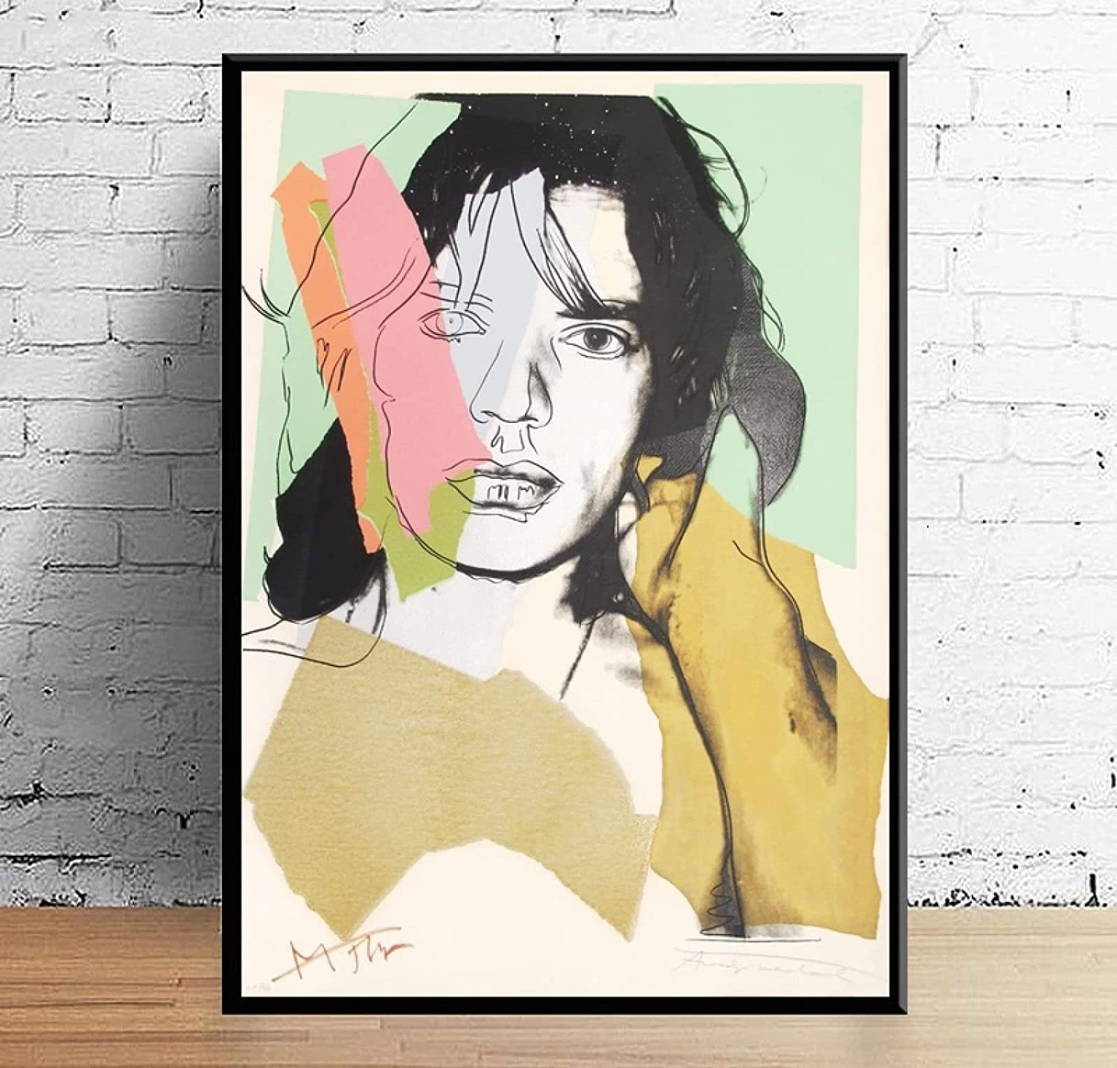 ビンテージ額装済みアンディ・ウォーホルミック・ジャガーポスター