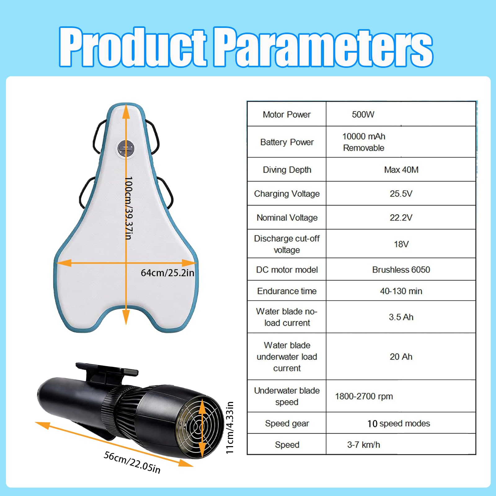 Surf eléctrico para Adultos, 3 en 1 Scooter de Buceo & Tabla Paddle Surf Inflable, Sistemas de propulsión Desmontable, Material Suave, para Sup Buceo Viajes