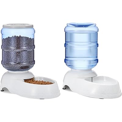 Amazon Basics Gravity Pet Water Dispenser for Cat and Dog, Easy to Clean, 1 Gallon Capacity, Small, Gray