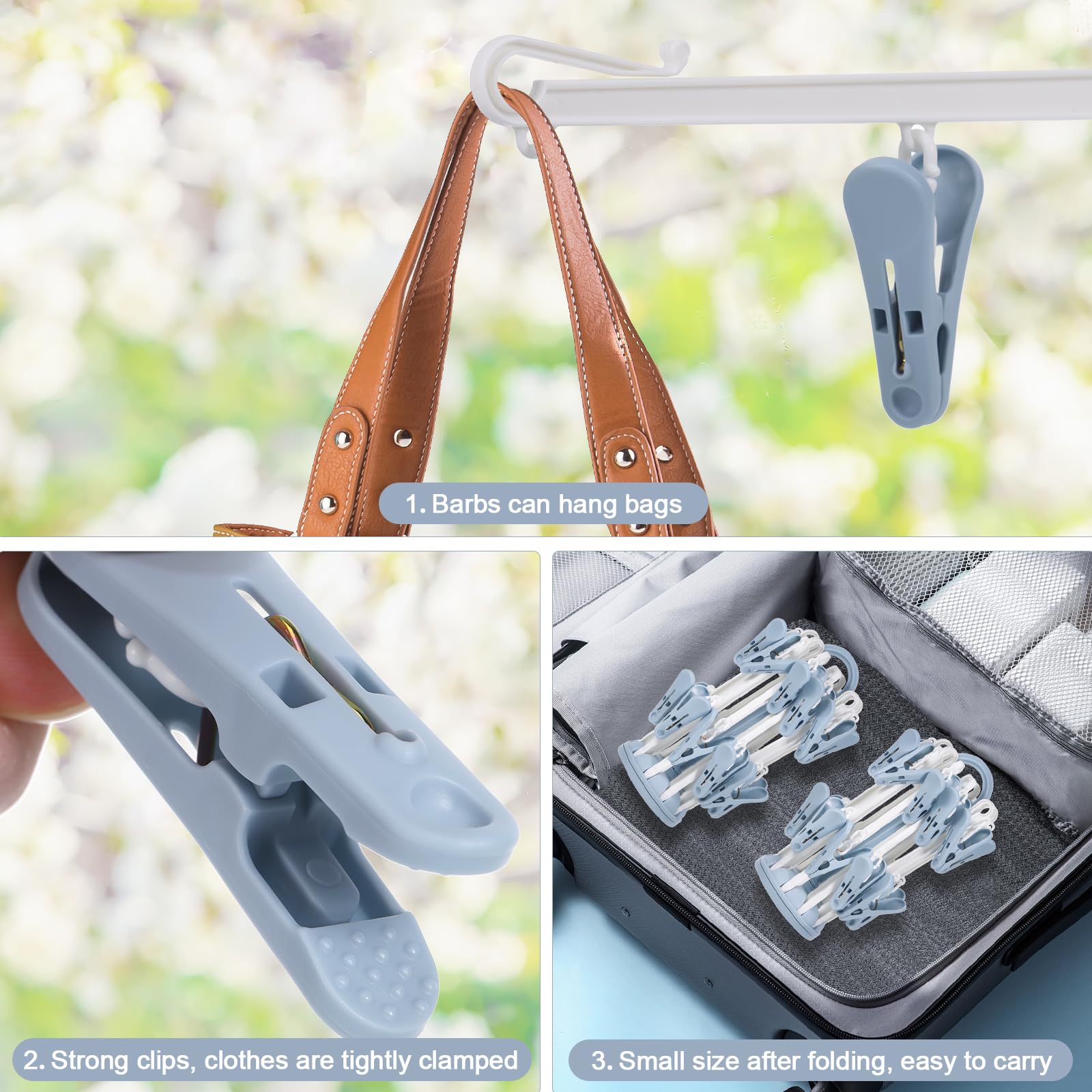 Hejo 2PCS Sock Dryer with Pegs, Sock Hanger for Washing Line Foldable Underwear Dryer Hanger with 32 Clips - Image 3