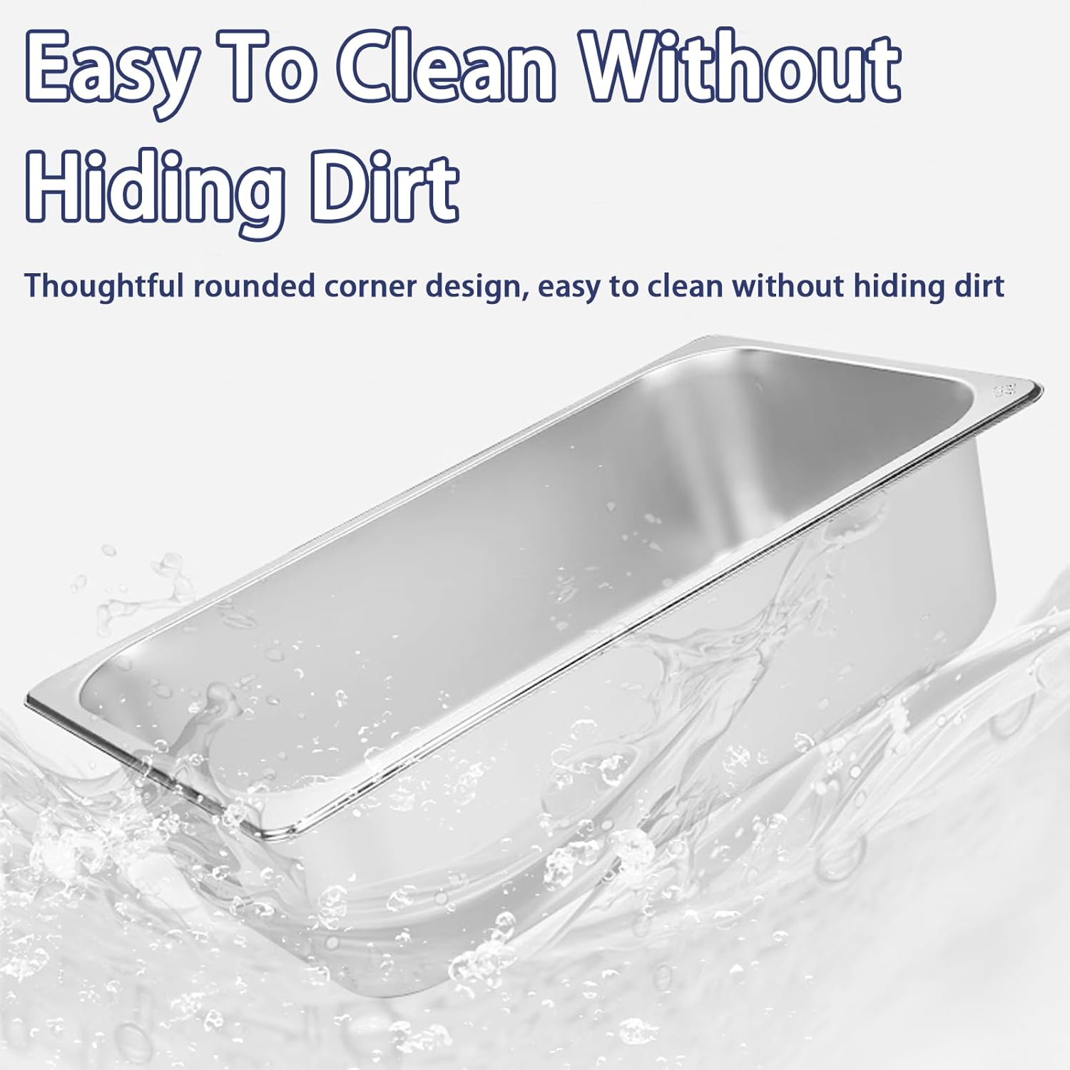 4 Pack 1/2 Half Size Hotel Pans, 4 Inch Deep Stainless Steel Steam Table Pans Breading Tray Buffet Food Pan, Square Commercial Hotel Pan for Chafing Dishes, Restaurants, Party Catering Supplies - Image 5