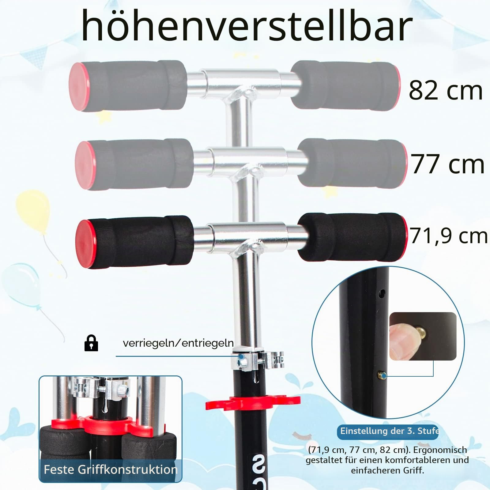2-rädriger Kinder Scooter 5-8 Jahre, faltbar, höhenverstellbarer Lenker | Roller für Kinder, leicht, Kinderroller mit Leuchträdern, klappbarer Kinderscooter, beleuchtete Räder, Hinterradbremse