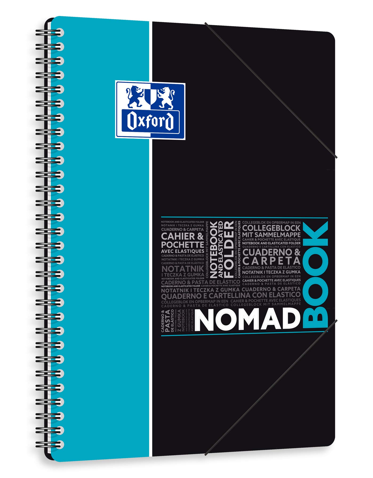 Oxford Nomadbook Cahier Spirale 17,6 x 25 cm 160 Pages Petits Carreaux Polypro
