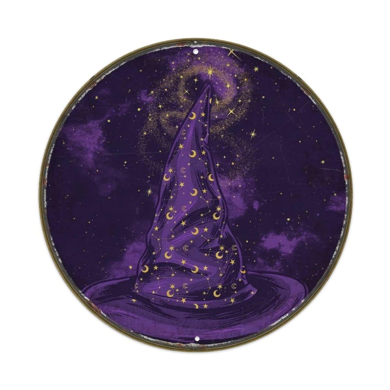 Rainbow Waterfall Magical Fantasy Round Metal Tin Sign Plaque