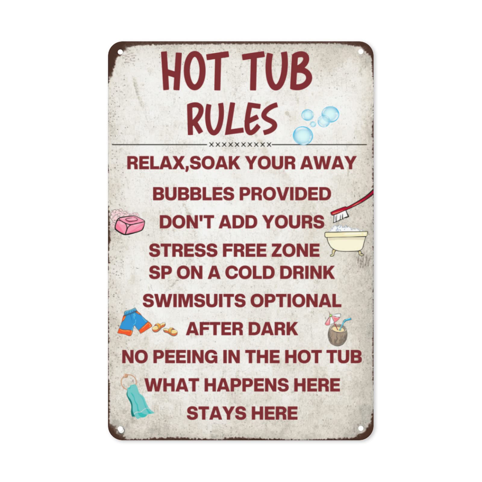 Garage My Tools My Rules Tin Chic Sign Rustic Vintage Style Retro Kitchen Bar Pub Coffee Shop Decor Metal Plate Sign Home Store Man Cave Decor 8x12 Inch