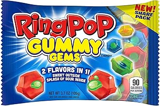 Gummies Gems - Individual 16 Pouches Assorted Sweet and Sour Gummy Candy Flavors (3.7 Oz Bag) - Fun Candy for Birthdays and Celebrations