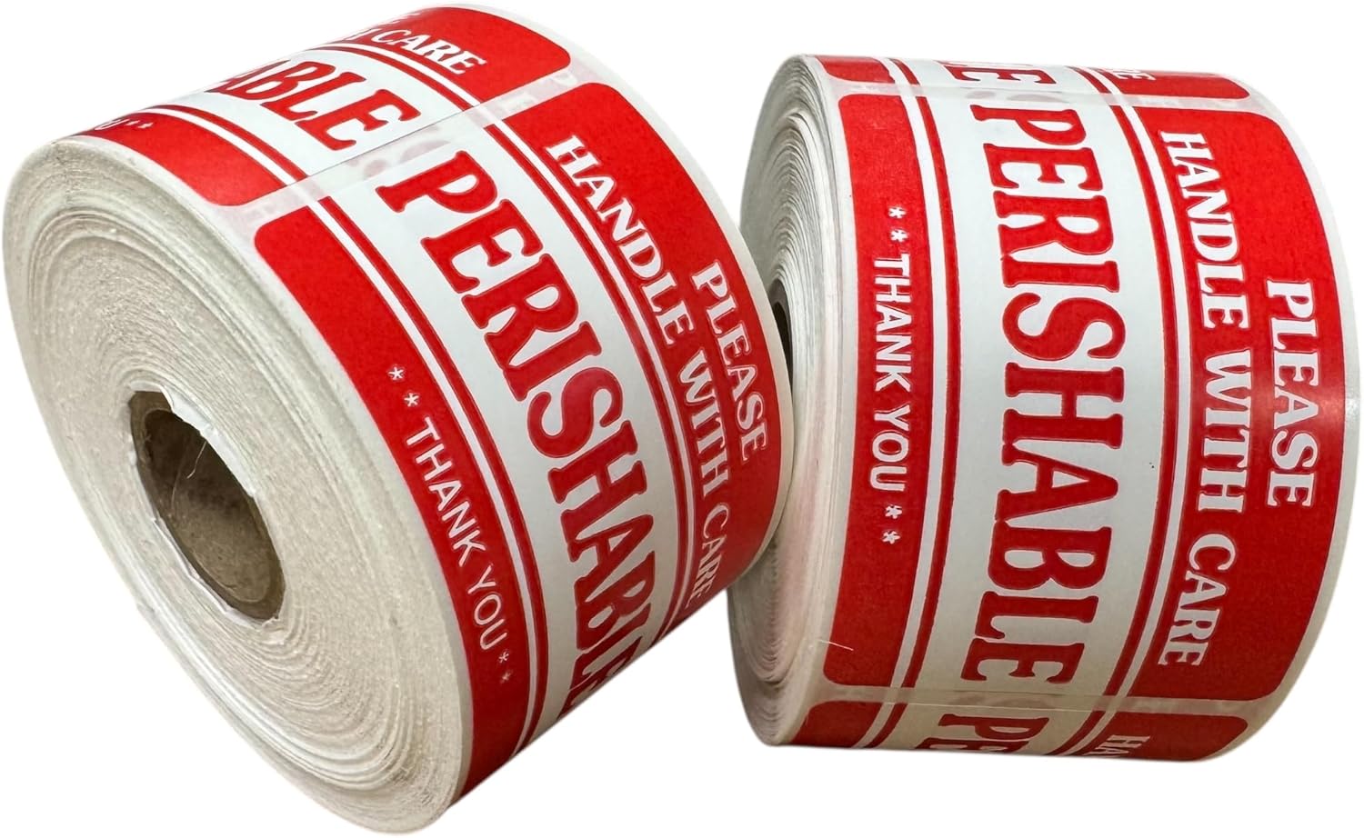 2x3 Perishable Handle with Care Thank You Labels Food Packaging Shipping Adhesive Stickers (2) Rolls of 500 EA, 1000 Labels Total