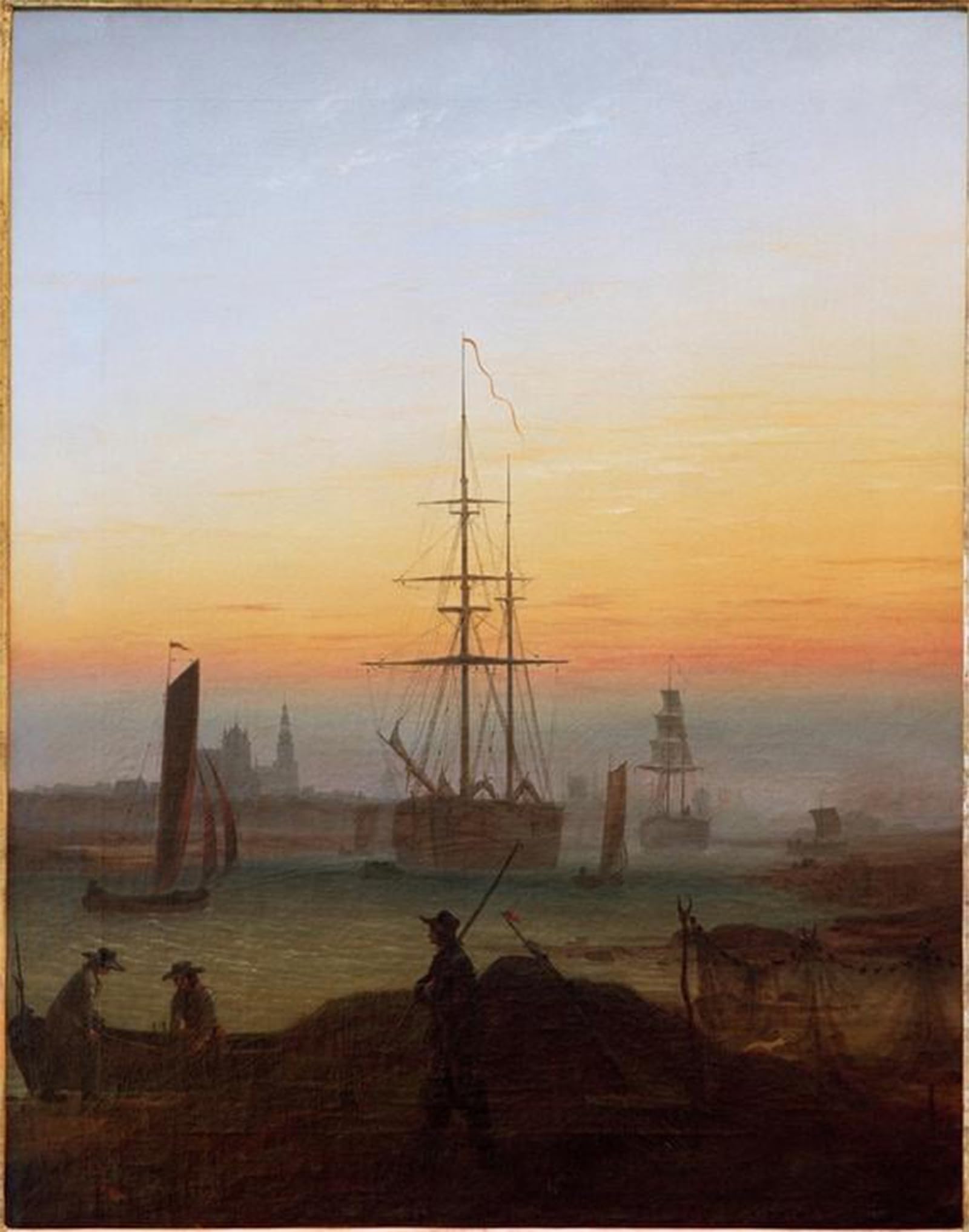 ARTXLXXBN Famous Painting Art Wall Decor Abstract Art Picture Greifswald harbor by Caspar David Friedrich Animal Pictures for Home Decor 60x90cm