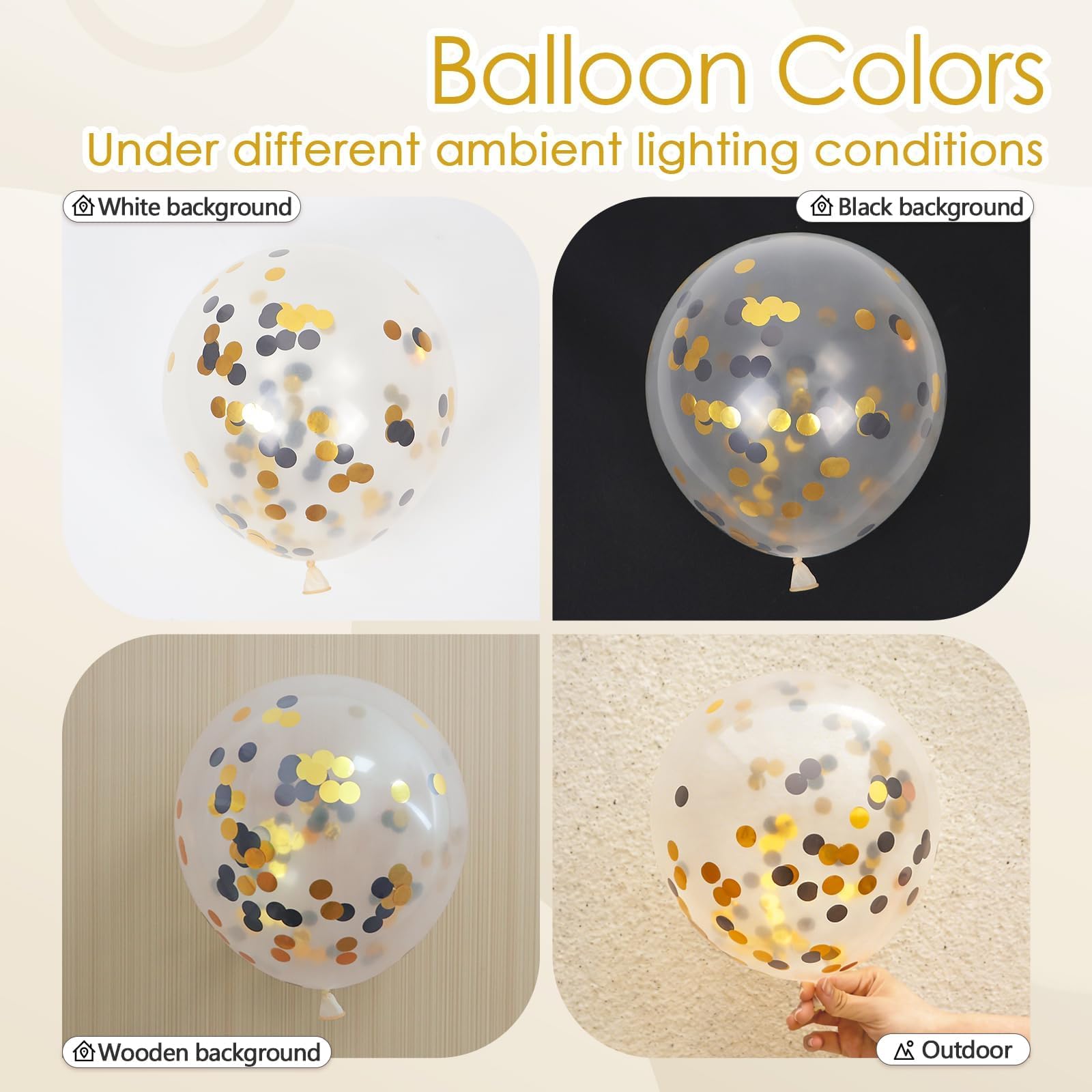Palloncini coriandoli neri e oro da 30,5 cm, in lattice, 50 pezzi, per matrimoni, lauree, feste di compleanno, decorazioni