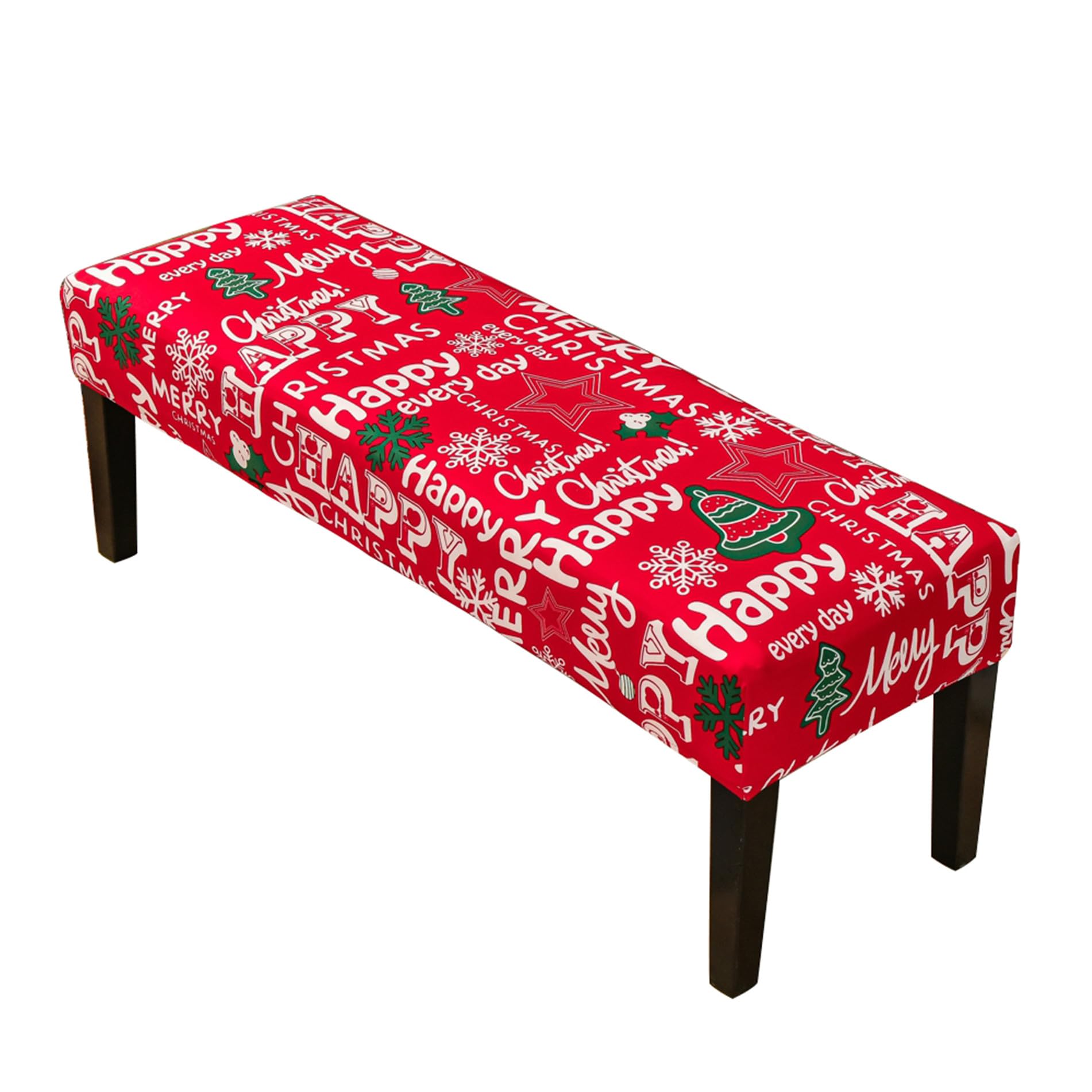 XHDZSW Bench Cover, Stretch Bench Covers, Bench Cover Slipcover Rectangle, Bench Seat Protector Cover, Anti Dust Durable Bench Cushion Covers (Christmas)
