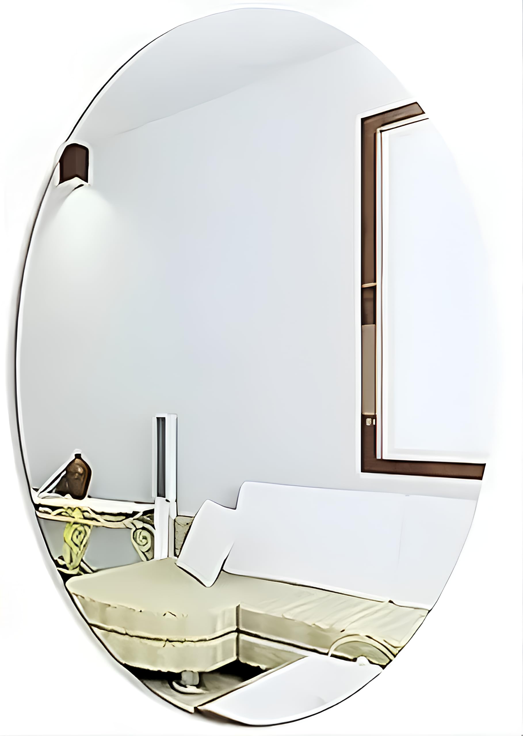Oval Shape Adhesive Mirror Sticker for Wall on Tiles Bathroom Bedroom Living Room Basin Mirror Bathroom Wall Mirror Stickers Unbreakable Plastic Vanity Mirror, Dressing Table Makeup Mirror (A1) (B0DHWCKJ16) Amazon Price History, Amazon Price Tracker