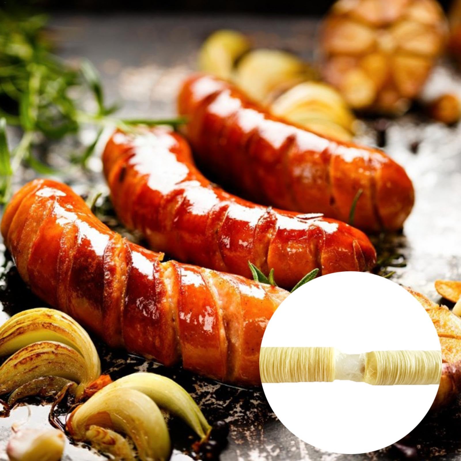 5 Stück Wurstdarm | Hausgemachte Wurst | Kollagen Wursthülle | Kunstdarm Hüllen | -Wurst-Gehäuse | Zur Herstellung Von Bratwurst | Für Familien Verwendet Werden