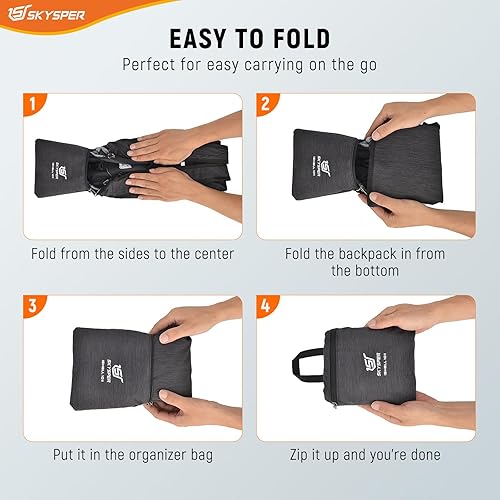 Miniatura 2 de SKYSPER Mochila de senderismo pequeña de 10 L, plegable, ligera, para senderismo, viaje, para mujeres y hombres