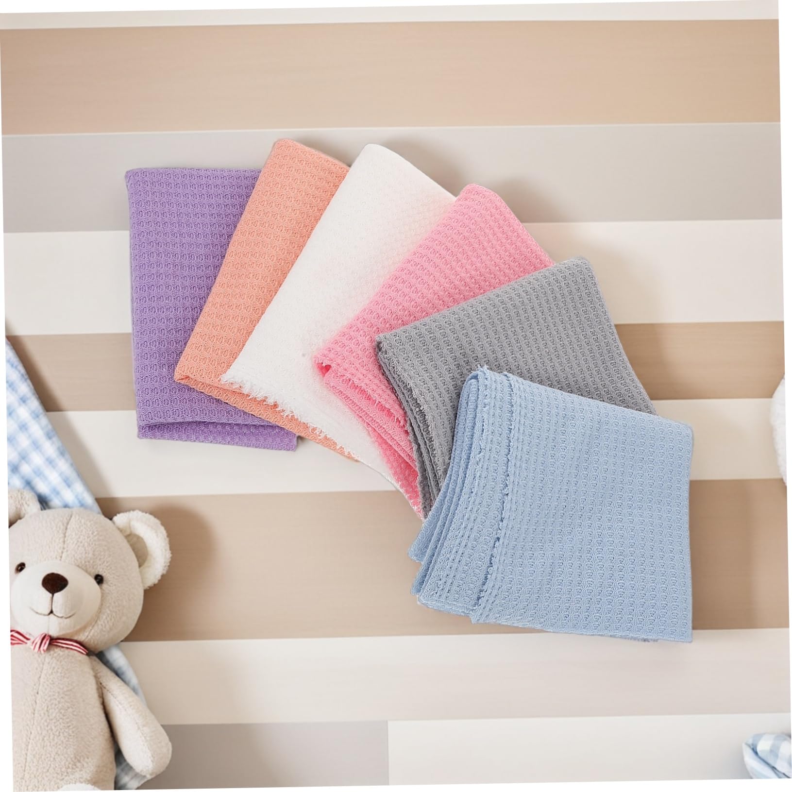 TOYANDONA 6 Piezas Mantas para Niña para Fotografía Envoltura Elástica de Colores Sólidos para Recién Nacidos y Accesorios Esenciales para Sesiones Fotográficas Infantiles