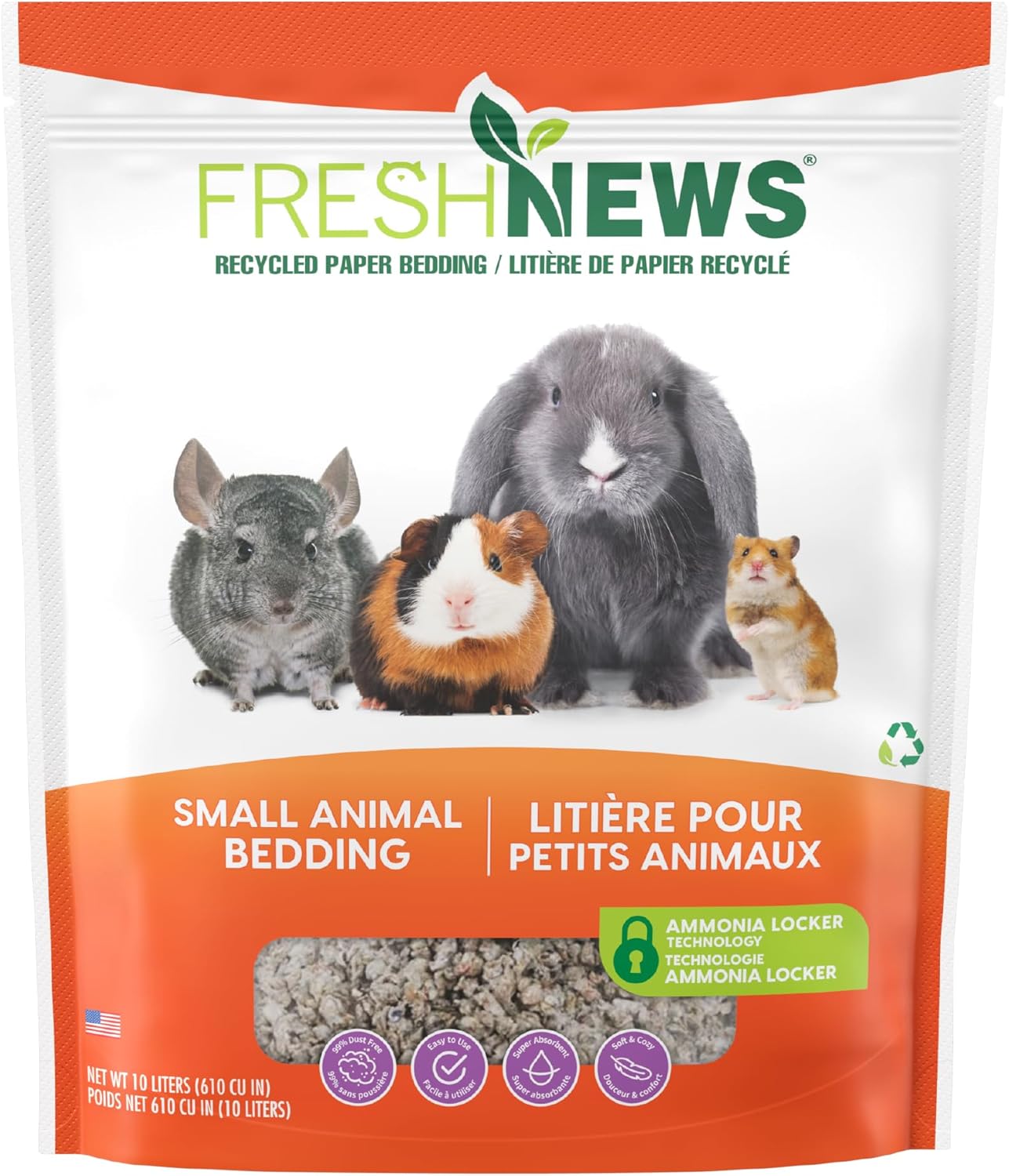 Fresh News Recycled Paper Bedding, Small Animal Bedding, 40 Liters