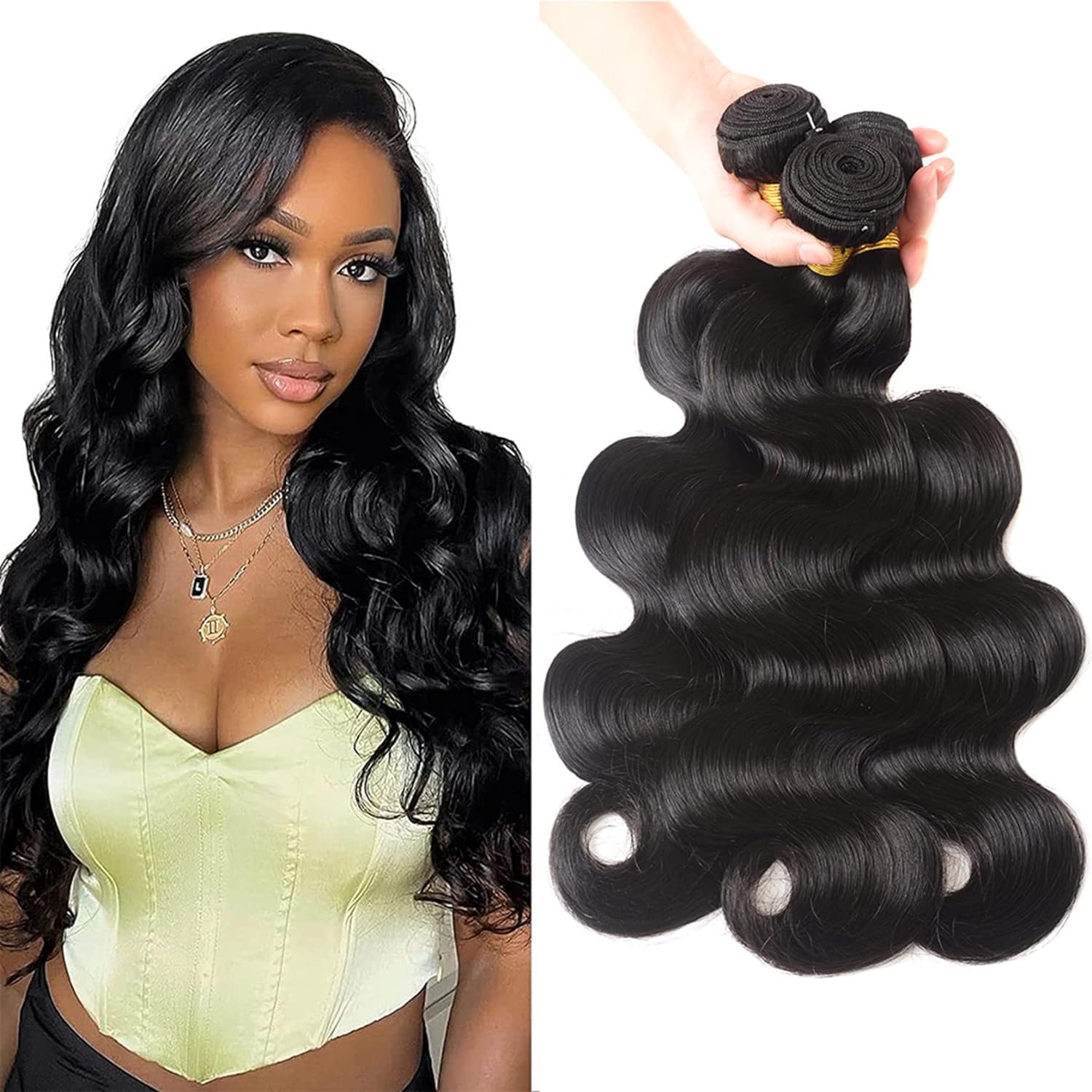 AIMAKER 12A Brazilian Body Wave Human Hair 3 Bundles 24 24 24Inch 100% Unprocessed Brazilian Virgin Human Hair Weave Bundles Body Wave Hair Extensions