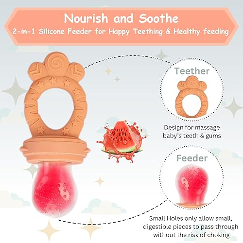 Miniatura 2 de Chupete de silicona 7 en 1 con cuchara, tenedor y cabezales intercambiables, sin BPA, antiahogamiento, autoalimentación para bebés y niños pequeños