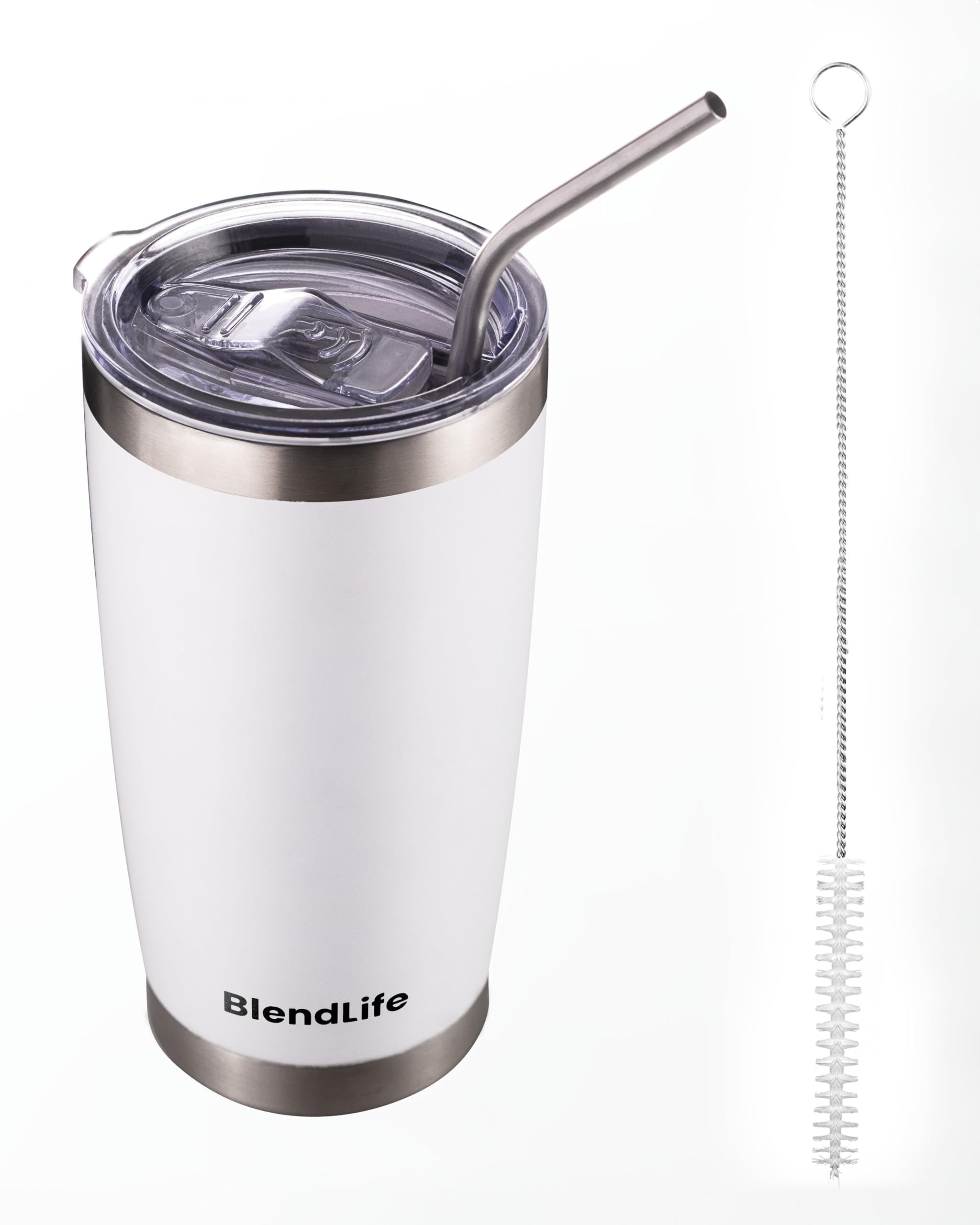 BlendLife Insulated Tumbler with Straw & Lid - Stainless Steel Vacuum Double Wall Travel Tumbler - Durable Insulated Coffee Mug for Ice Drinks and Hot Beverages - 600ml, 1-Year Warranty - Black (B0BQF11BRX) Amazon Price History, Amazon Price Tracker