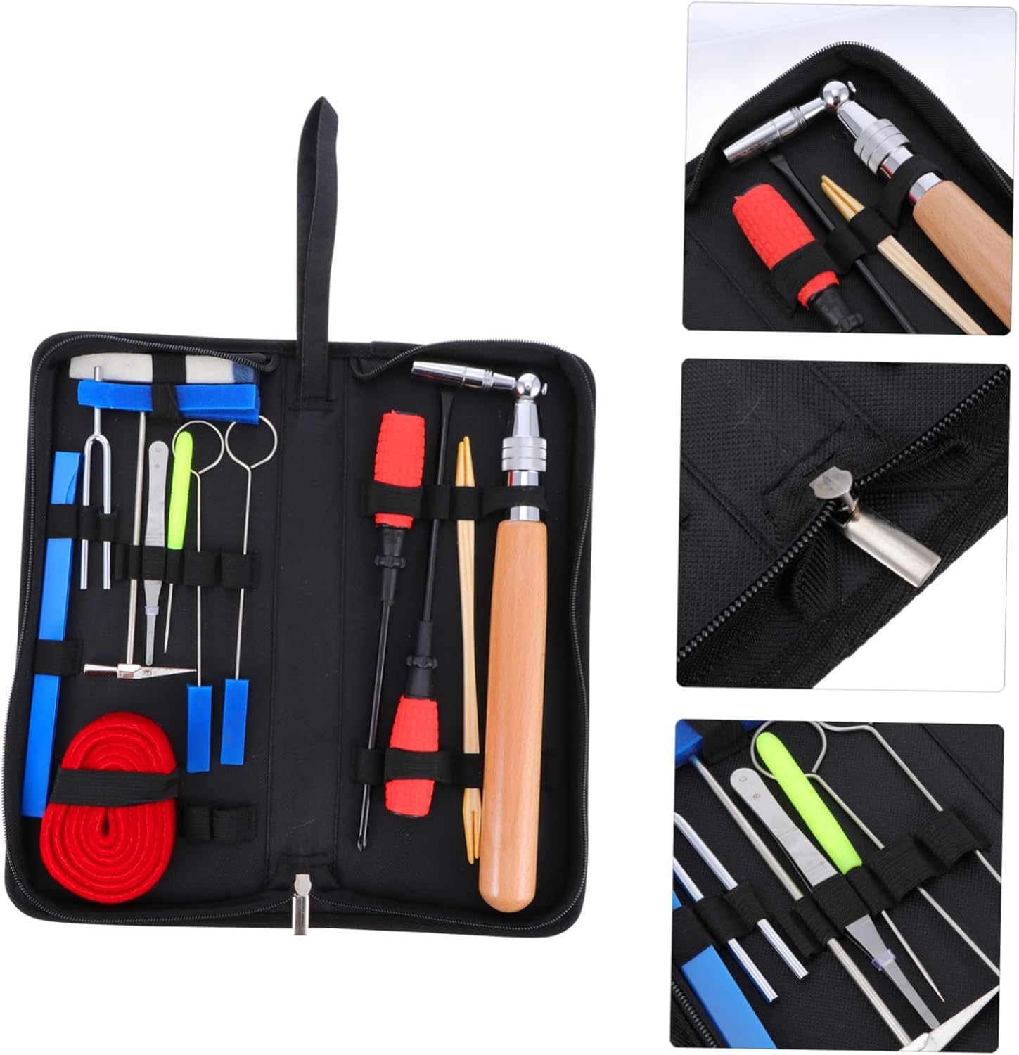 Abaodam 16pcs Piano Tuning Tools Set Professional Tuning Fork Mute Hammer Accessories for Students and Beginners Portable Toolbox for and Use