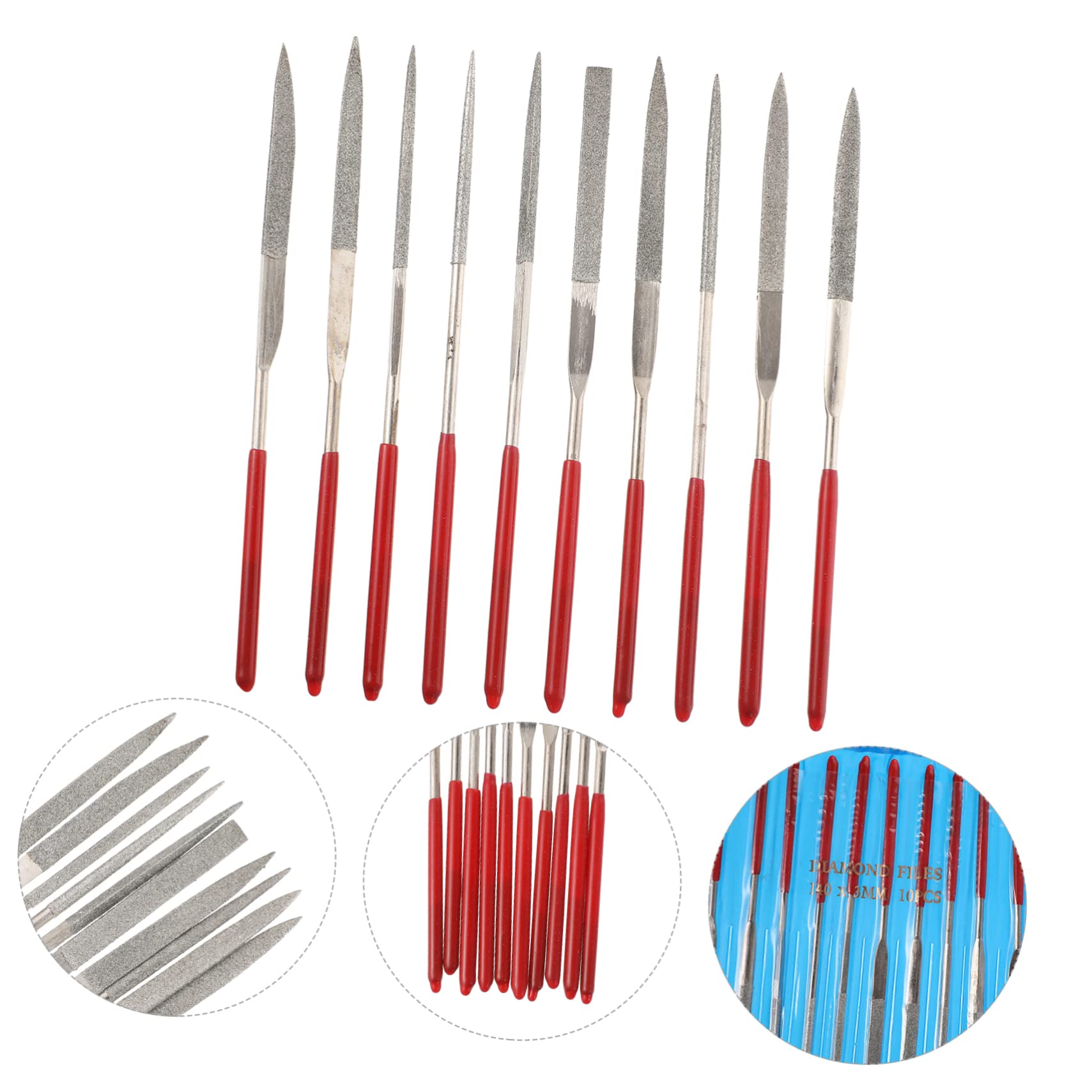 SEWOART Precision Mini File Set 10pcs Glasses Repair Tool Kit Comfortable Grip for Long Time Use