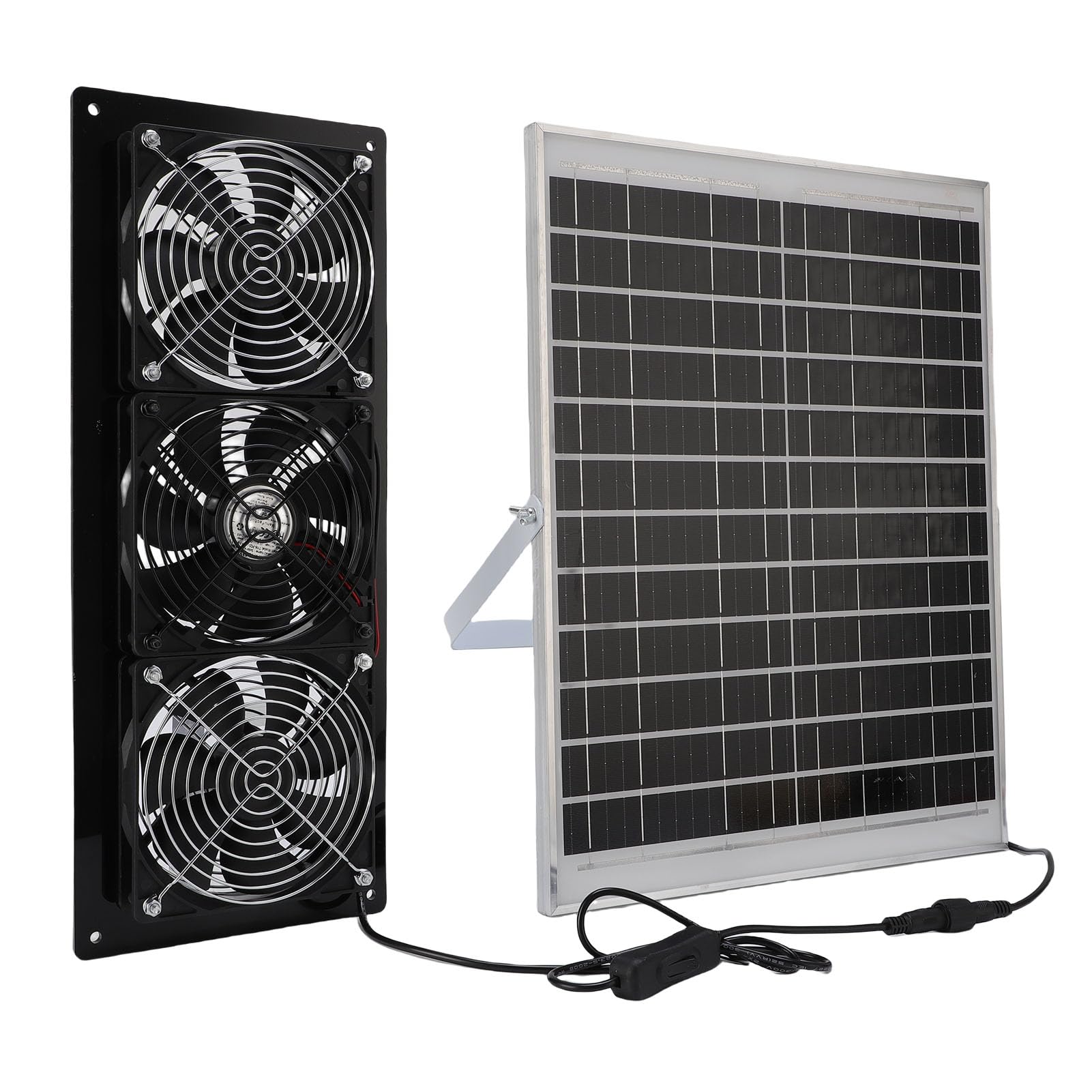 Kit de Ventilador de Escape con Energía Solar, Ventilador Eficiente de Alta Velocidad de 25W para Gallinero, Invernadero, Cobertizo, Casa para Mascotas
