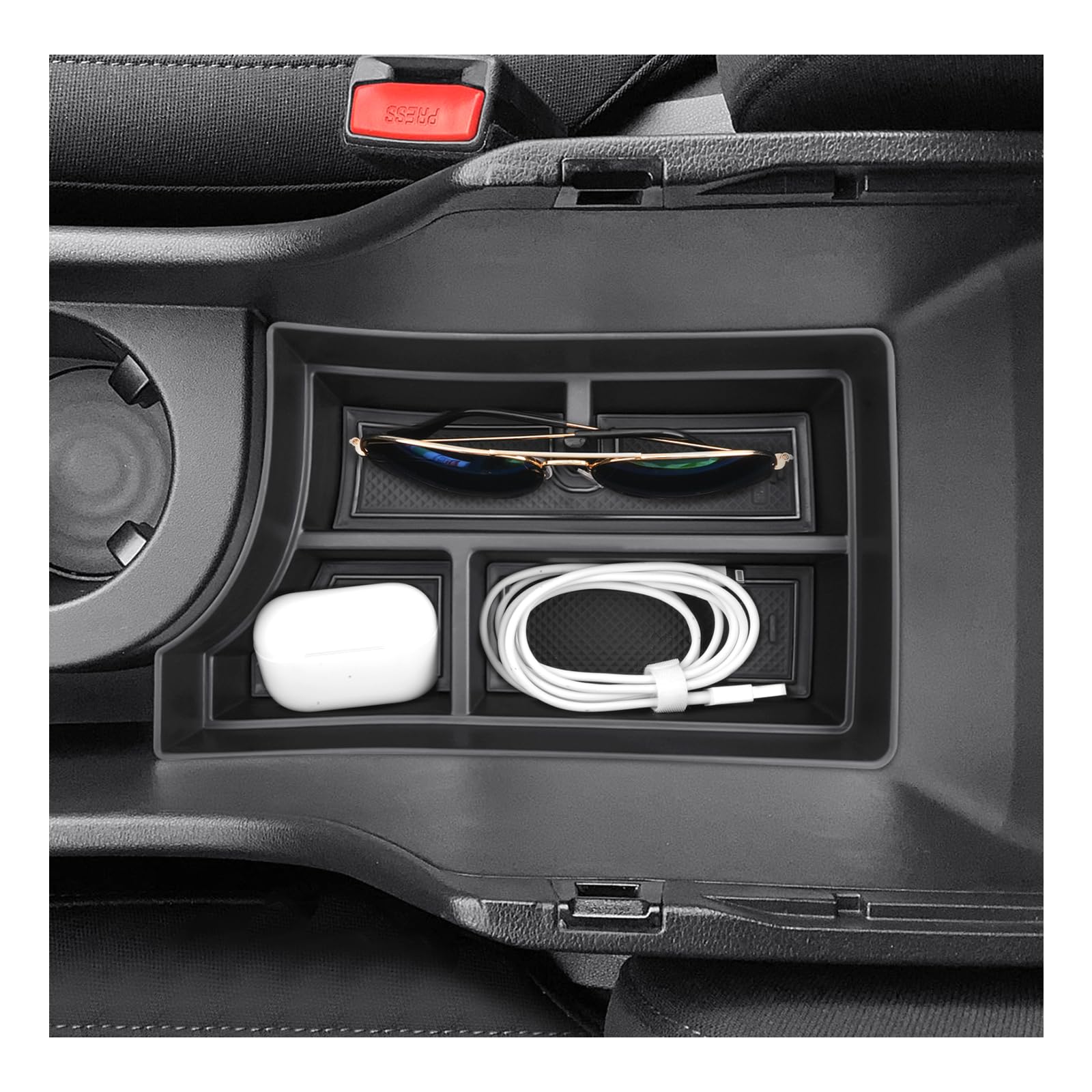 SXCY for 2024 2025 Hyundai Kona Center Console Organizer for 24 25 Hyundai Kona Accessories Armrest Storage for 2024 Kona Console Organizer [Only Fit 2024+ Kona Gas SE SEL with Manual Shift Handle]