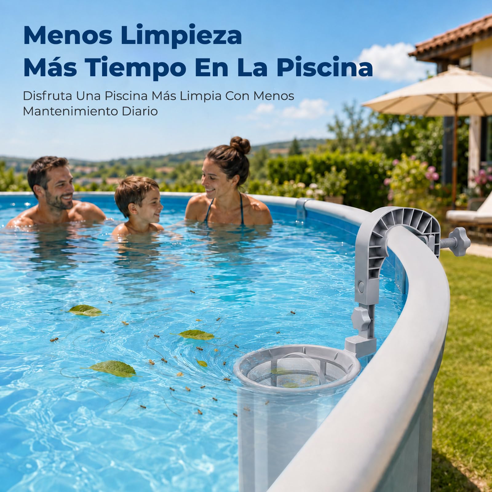 Skimmer Piscina Fuori Terra, Skimmer Piscina con Carrello Filtro 60 Maglie | Skimmer - Calzini filtranti, adatti per piscine con struttura in acciaio e piscine gonfiabili