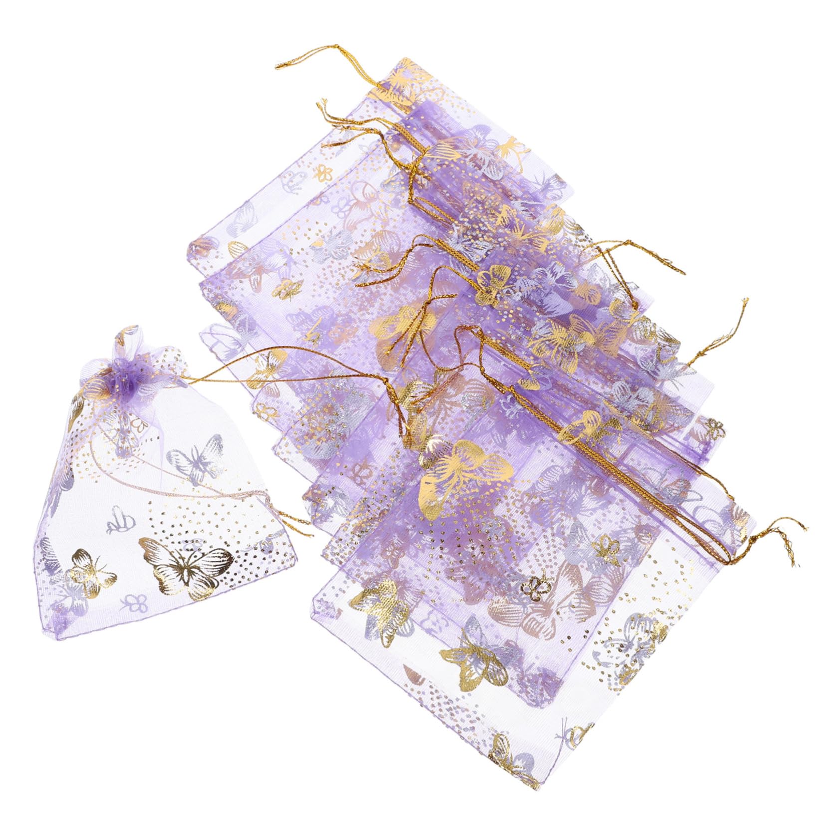 Didiseaon 4 Ensembles En Organza Pochettes À Bijoux Sacs En Organza De Rangement De Bonbons Faveur Sacs Cordon Pour L'emballage Pochette Violet,mauve 100 Pièces * 4