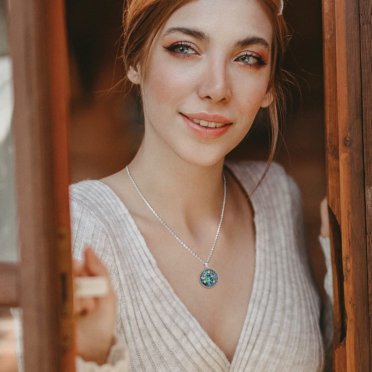 Eusense Colgante Árbol de la Vida, Collar Familia Plata 925, Regalo Joyería para Mujer Niñas