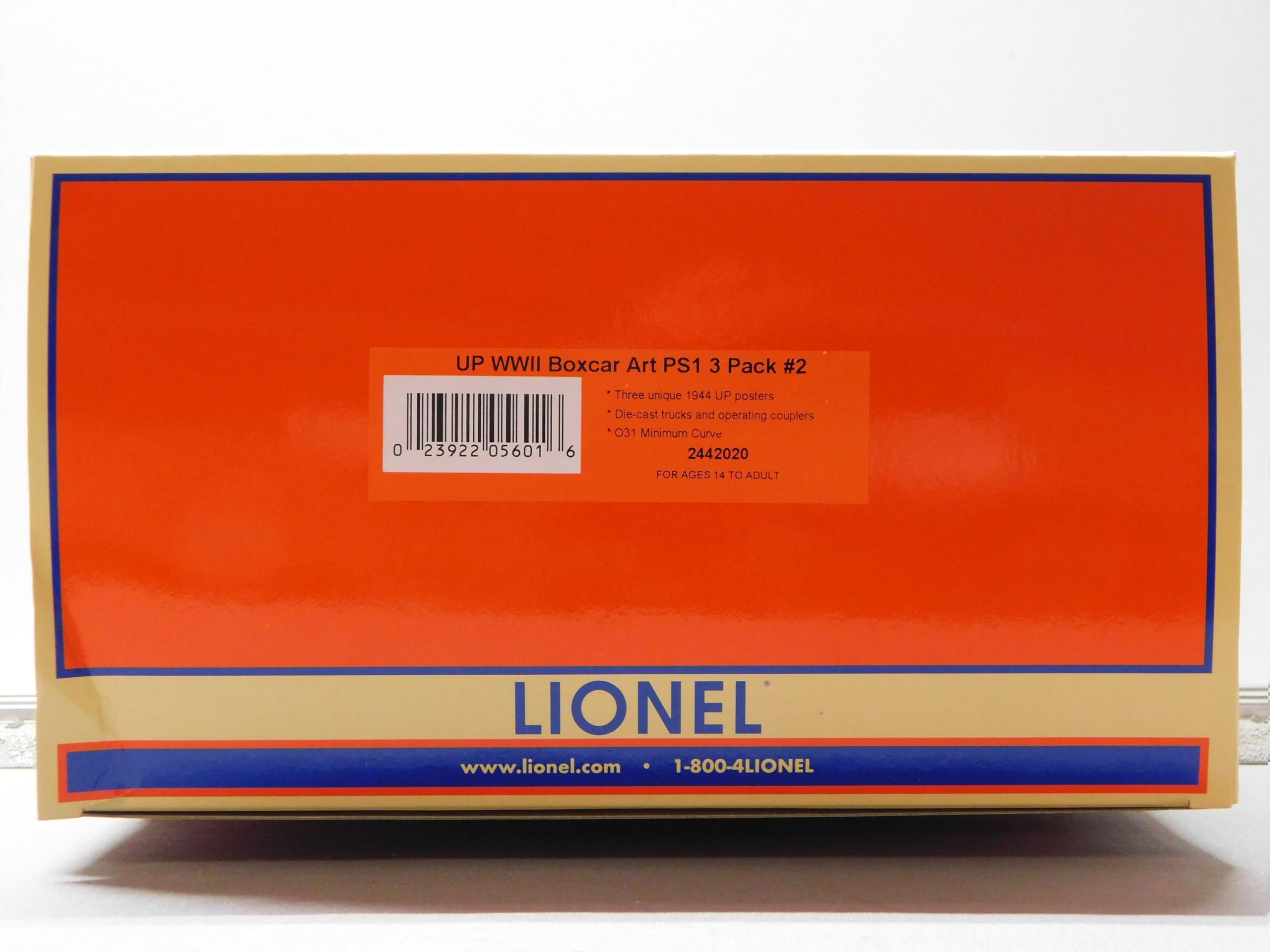 Lionel Union Pacific WWII BOXCAR Art PS1 Pack #2 O Gauge 3 CAR Set 2442020