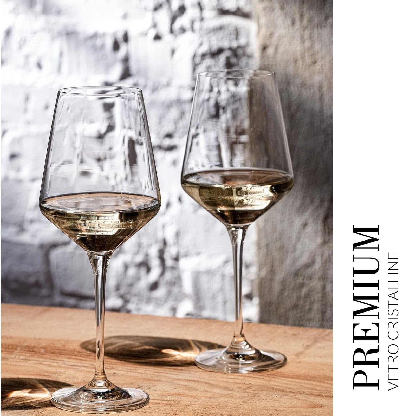 Krosno Bicchieri da vino bianco grandi | Set di 6 | 450 ML | Collezione Avant-Garde | Cristallo senza piombo | Per casa, ristoranti & feste | Lavabili in lavastoviglie